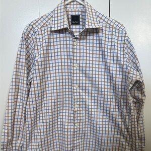 David Donahue Men's Plaid Shirt - Blue and Brown